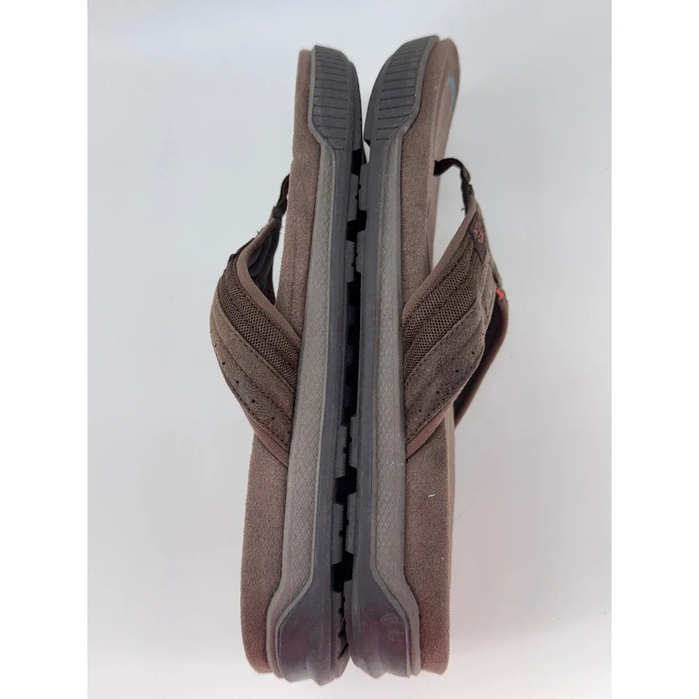 Earth Origins Santino Flip Flops Mens 10 Brown Leather Comfort Sandals
